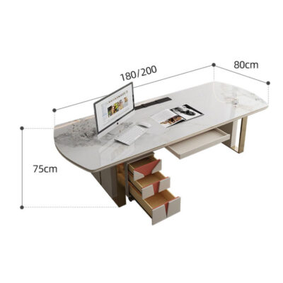 Bàn Làm Việc Màu Trắng Mặt Đá PH-BGD850 Cao Cấp Bàn Làm Việc Màu Trắng Mặt Đá PH-BGD850 Cao Cấp