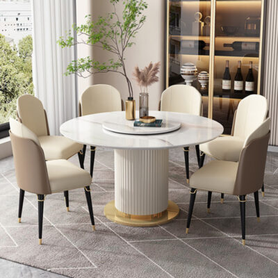 Bàn Ăn Tròn Mặt Đá PH-BA004 Nhập Khẩu Cực Đẹp Bàn Ăn Tròn Mặt Đá PH-BA004 Nhập Khẩu Cực Đẹp