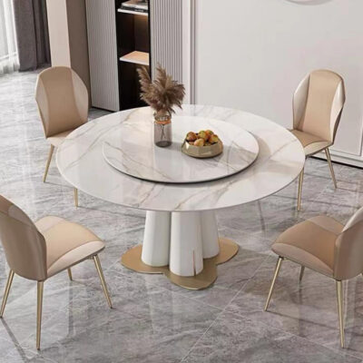 Bàn Ăn Tròn Mặt Đá Nhập Khẩu PH-BA8005 Cao Cấp Sang Trọng