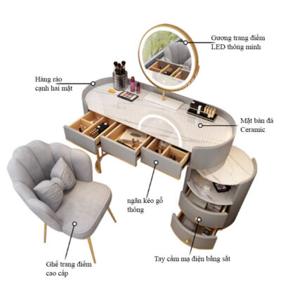 Bàn Trang Điểm Mặt Đá Nhập Khẩu HHP-BP008 Sang Trọng Bàn Trang Điểm Mặt Đá Nhập Khẩu HHP-BP008 Sang Trọng
