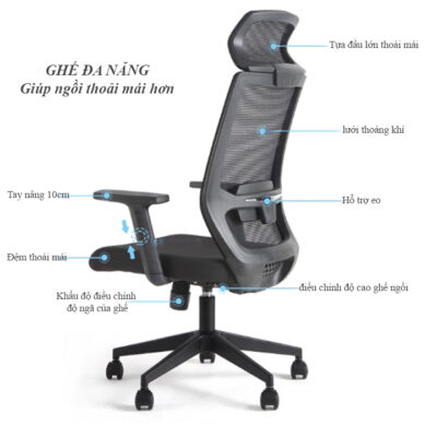 Ghế Xoay Văn Phòng Lưới Nhập Khẩu HH-GVP524-L1 Cao Cấp Ghế Xoay Văn Phòng Lưới Nhập Khẩu HH-GVP524-L1 Cao Cấp