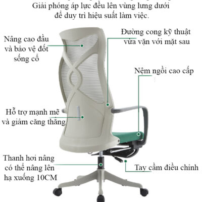 Ghế Xoay Văn Phòng Lưng Lưới Nhập Khẩu G528-L7 Cao Cấp Ghế Xoay Văn Phòng Lưng Lưới Nhập Khẩu G528-L7 Cao Cấp