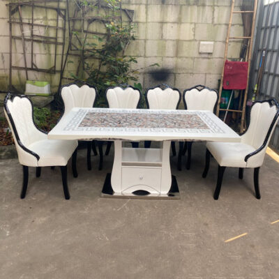 Bộ Bàn Ăn Mặt Đá Nhập Khẩu PH-BACN404-16 Sang Trọng Và Tiện Lợi Cho Gia Đình