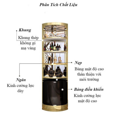 Tủ Rượu Kính Cường Lực Nhập Khẩu PH-TR1035-05 Cao Cấp Tủ Rượu Kính Cường Lực Nhập Khẩu PH-TR1035-05 Cao Cấp