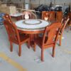 Bàn Ăn Gia Đình PH-BAT010 Gỗ Cao Su Mặt Đá Sáng Bóng