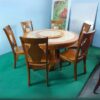 Bàn Ăn Cao Cấp PH-BAT016 Gỗ Cao Su Chân Cứng, Mặt Đá Tròn