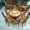 Bàn Ăn Tròn Gỗ Cao Su PH-BAT002 Mặt Đá Tự Nhiên Đẹp Mắt
