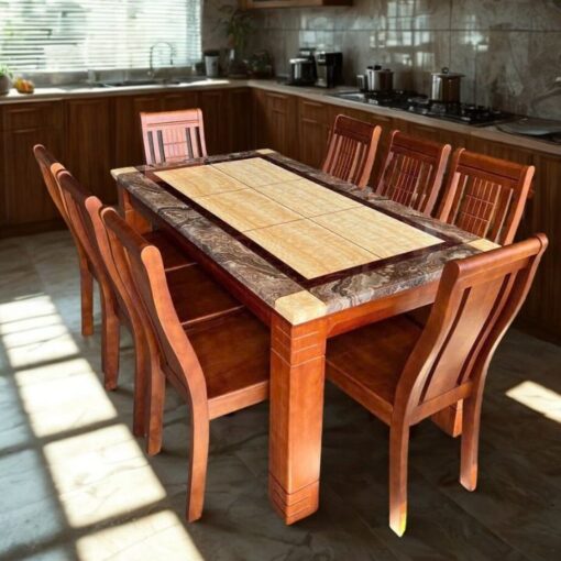 Bàn Ăn Mặt Đá Chịu Nhiệt PH-BA022 Bộ 6 Ghế Siêu Bền
