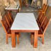Bộ Bàn Ăn Mặt Đá Gỗ Cao Cấp PH-BA026 Thiết Kế Mới 2025