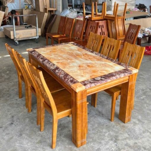 Bộ Bàn Ăn 6 Ghế Mặt Đá PH-BA030 Chất Lượng Nhà Hàng