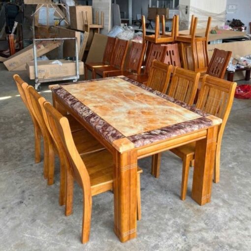 Bộ Bàn Ăn Mặt Đá PH-BA034 Phù Hợp Văn Phòng, Tiếp Khách