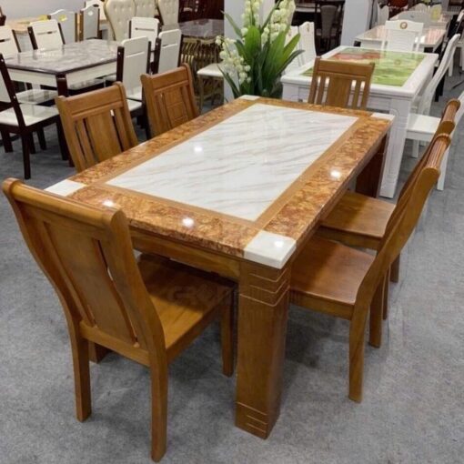 Bàn Ăn Mặt Đá Giảm Sốc PH-BA046 Lắp Đặt Tại Nhà