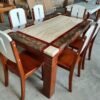Bàn Ăn Màu Gỗ Mặt Đá Vân Nổi PH-BA058 Thiết Kế Sang Trọng