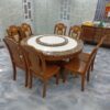 Bàn Ăn Gỗ Cao Su PH-BAT006 Mặt Đá Tròn Có Mâm Xoay Tiện Lợi