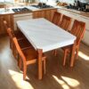 Bộ Bàn Ăn Mặt Đá Gỗ Cao Su 6 Ghế PH-BA09 Lưng Cong Thoải Mái