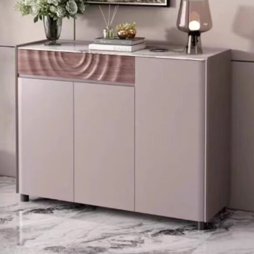 Tủ Giày Gỗ MDF Hiện Đại TG C100-10 Màu Trắng Vân Gỗ Cánh Mở Có Hộc Kéo Tiện Lợi