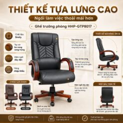 Ghế Trưởng Phòng HHP-GTP8017 Simily Nhập Khẩu, Tăng Giảm Chiều Cao, Gật Gù, 2 Màu Đen Nâu Ghế Trưởng Phòng HHP-GTP8017 Simily Nhập Khẩu, Tăng Giảm Chiều Cao, Gật Gù, 2 Màu Đen Nâu