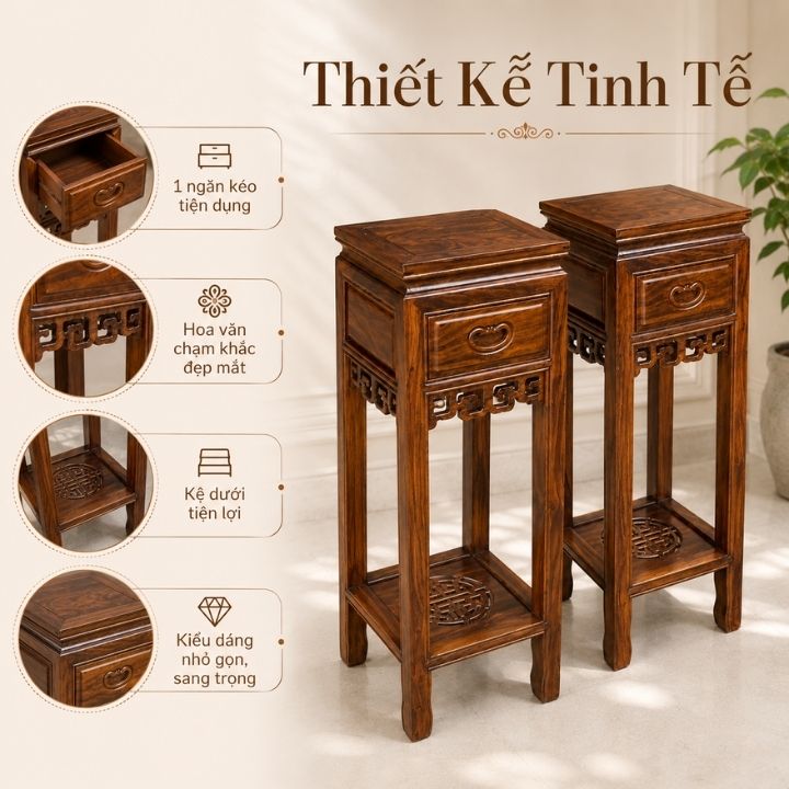 Ghế Đôn Gỗ Muồng Xanh HH-D5 Dáng Cao Sang Trọng Ghế Đôn Gỗ Muồng Xanh HH-D5 Dáng Cao Sang Trọng - Ảnh 6