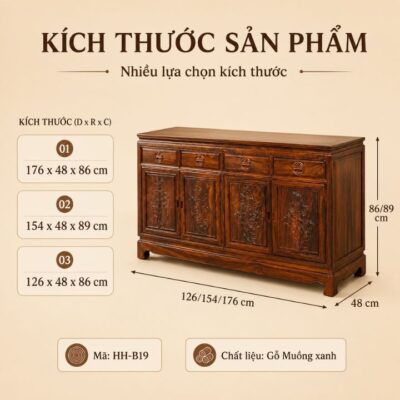 Tủ Trang Trí Gỗ Muồng Xanh HH-T13 Nét Trầm Sang Cho Không Gian Sống Tủ Trang Trí Gỗ Muồng Xanh HH-T13 Nét Trầm Sang Cho Không Gian Sống