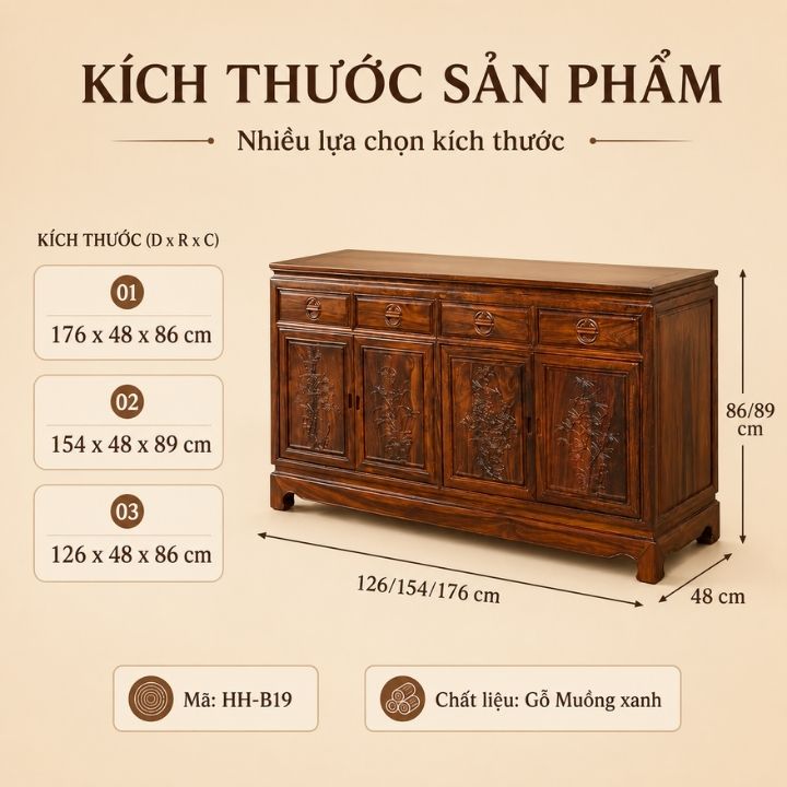 Tủ Trang Trí Gỗ Muồng Xanh HH-T13 Nét Trầm Sang Cho Không Gian Sống Tủ Trang Trí Gỗ Muồng Xanh HH-T13 Nét Trầm Sang Cho Không Gian Sống - Ảnh 5
