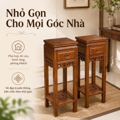 Ghế Đôn Gỗ Muồng Xanh HH-D5 Dáng Cao Sang Trọng Ghế Đôn Gỗ Muồng Xanh HH-D5 Dáng Cao Sang Trọng