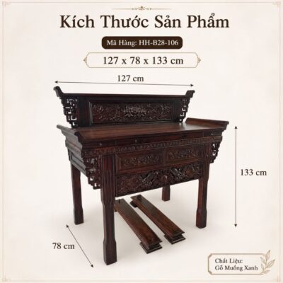 Bàn Thờ Gia Tiên 2 Tầng An Phúc HH-B28 Gỗ Muồng Xanh – Tôn Nghiêm Không Gian Thờ Cúng Việt Bàn Thờ Gia Tiên 2 Tầng An Phúc HH-B28 Gỗ Muồng Xanh – Tôn Nghiêm Không Gian Thờ Cúng Việt