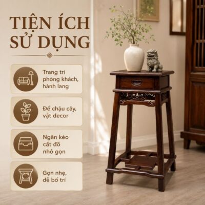 Đôn Vuông Gỗ Muồng Xanh HH-D13 Có Ngăn Kéo Tiện Dụng Đôn Vuông Gỗ Muồng Xanh HH-D13 Có Ngăn Kéo Tiện Dụng