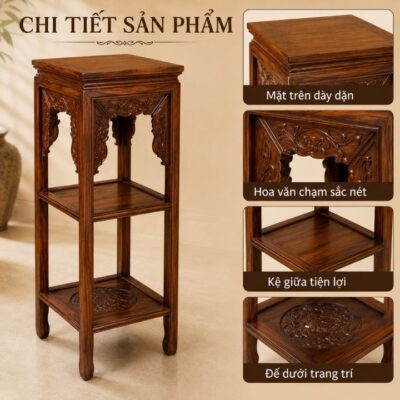 Đôn Vuông Gỗ Muồng Xanh Hai Tầng HH-B20 – Một Góc Nhỏ, Thêm Nhiều Chất Riêng Đôn Vuông Gỗ Muồng Xanh Hai Tầng HH-B20 – Một Góc Nhỏ, Thêm Nhiều Chất Riêng