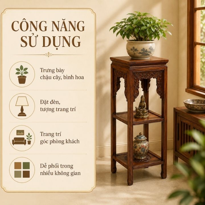 Đôn Vuông Gỗ Muồng Xanh Hai Tầng HH-B20 – Một Góc Nhỏ, Thêm Nhiều Chất Riêng Đôn Vuông Gỗ Muồng Xanh Hai Tầng HH-B20 – Một Góc Nhỏ, Thêm Nhiều Chất Riêng - Ảnh 6