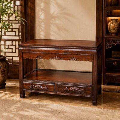 Bàn Tủ Bày Đồ Gỗ Muồng Xanh HH-B20 – Nét Giả Cổ Sang Trọng Cho Không Gian Việt