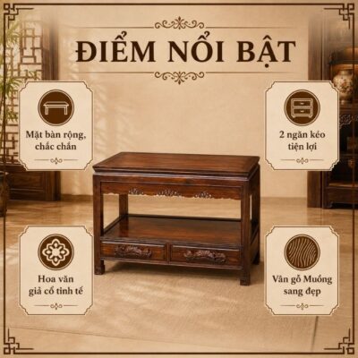 Bàn Tủ Bày Đồ Gỗ Muồng Xanh HH-B20 – Nét Giả Cổ Sang Trọng Cho Không Gian Việt Bàn Tủ Bày Đồ Gỗ Muồng Xanh HH-B20 – Nét Giả Cổ Sang Trọng Cho Không Gian Việt