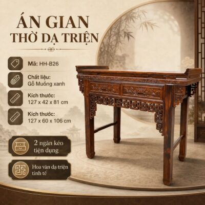 Án Gian Thờ Dạ Triện Gỗ Muồng Xanh HH-B26, Nét Trang Nghiêm Gìn Giữ Gia Phong Án Gian Thờ Dạ Triện Gỗ Muồng Xanh HH-B26, Nét Trang Nghiêm Gìn Giữ Gia Phong
