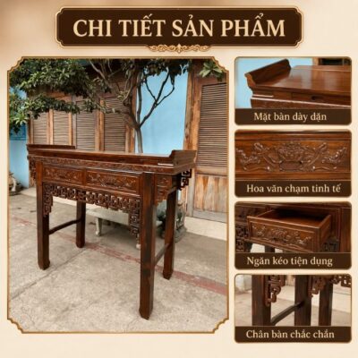 Án Gian Thờ Dạ Triện Gỗ Muồng Xanh HH-B26, Nét Trang Nghiêm Gìn Giữ Gia Phong Án Gian Thờ Dạ Triện Gỗ Muồng Xanh HH-B26, Nét Trang Nghiêm Gìn Giữ Gia Phong
