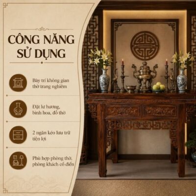 Án Gian Thờ Dạ Triện Gỗ Muồng Xanh HH-B26, Nét Trang Nghiêm Gìn Giữ Gia Phong Án Gian Thờ Dạ Triện Gỗ Muồng Xanh HH-B26, Nét Trang Nghiêm Gìn Giữ Gia Phong