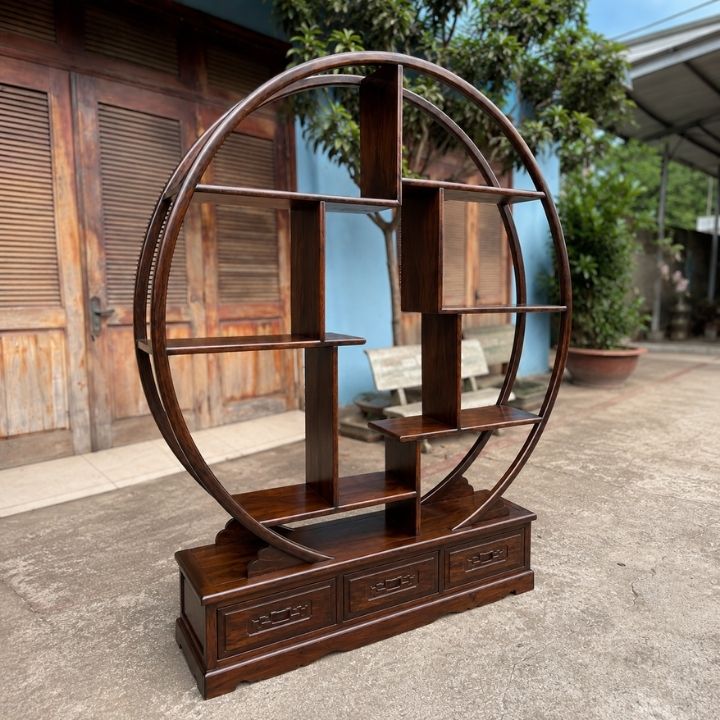 Kệ Vách Nguyệt Tròn Gỗ Muồng Xanh HH-K13 – Điểm Nhấn Nghệ Thuật Cho Không Gian Sang Trọng Kệ Vách Nguyệt Tròn Gỗ Muồng Xanh HH-K13 – Điểm Nhấn Nghệ Thuật Cho Không Gian Sang Trọng - Ảnh 2
