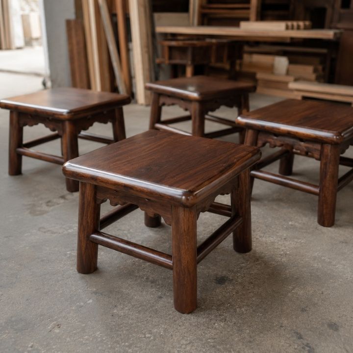 Ghế Đôn Vuông Gỗ Muồng Xanh HH-D17A Nhỏ Gọn, Chắc Chắn Ghế Đôn Vuông Gỗ Muồng Xanh HH-D17A Nhỏ Gọn, Chắc Chắn - Ảnh 5