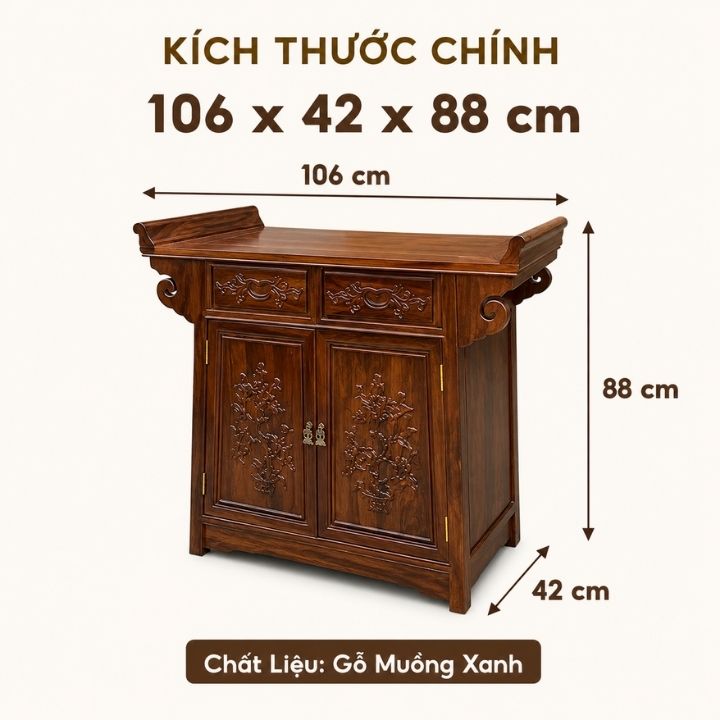 Tủ Thờ Cơm Gỗ Muồng Xanh HH-T21 – Gọn Trang Nghiêm, Trọn Vẹn Nếp Nhà Tủ Thờ Cơm Gỗ Muồng Xanh HH-T21 – Gọn Trang Nghiêm, Trọn Vẹn Nếp Nhà - Ảnh 5
