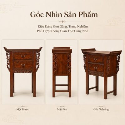 Bàn Thờ Gia Tiên Mini 2 Hộc Gỗ Muồng Xanh 88x48x106 Cm Chạm Khắc Tinh Xảo Bàn Thờ Gia Tiên Mini 2 Hộc Gỗ Muồng Xanh 88x48x106 Cm Chạm Khắc Tinh Xảo