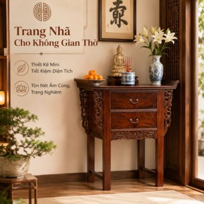 Bàn Thờ Gia Tiên Mini 2 Hộc Gỗ Muồng Xanh 88x48x106 Cm Chạm Khắc Tinh Xảo Bàn Thờ Gia Tiên Mini 2 Hộc Gỗ Muồng Xanh 88x48x106 Cm Chạm Khắc Tinh Xảo