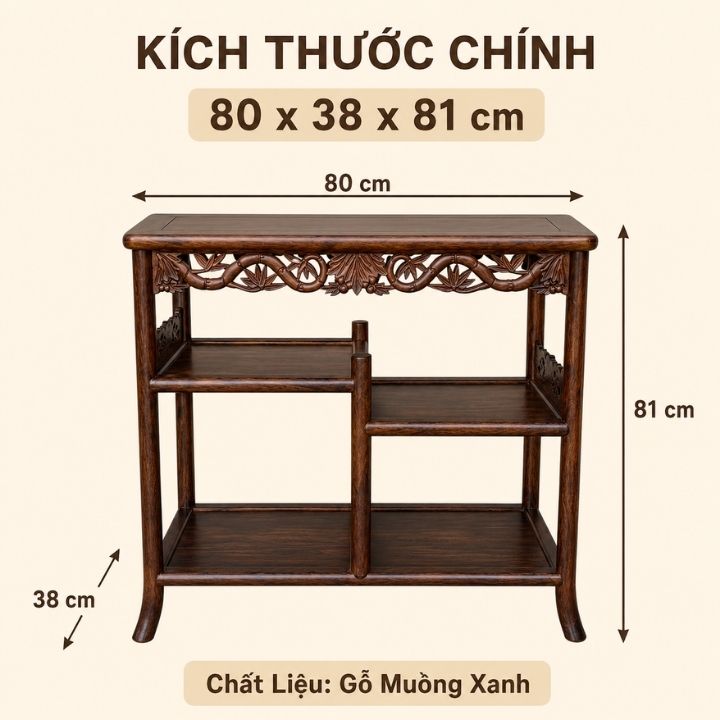 Kệ Đôn Gỗ Ba Tầng HH-K1 – Vẻ Thanh Nhã Cho Không Gian Sống Á Đông Kệ Đôn Gỗ Ba Tầng HH-K1 – Vẻ Thanh Nhã Cho Không Gian Sống Á Đông - Ảnh 5