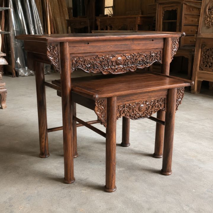 Bàn Thờ Nhị Cấp HH-B1 Gỗ Muồng Xanh Chạm Khắc Tinh Xảo, Trang Nghiêm Cho Không Gian Thờ Bàn Thờ Nhị Cấp HH-B1 Gỗ Muồng Xanh Chạm Khắc Tinh Xảo, Trang Nghiêm Cho Không Gian Thờ - Ảnh 2