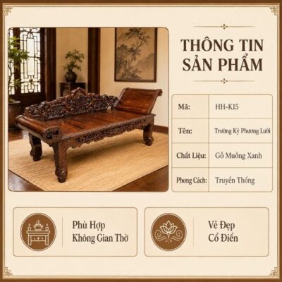 Trường Kỷ Phượng Lười HH-K15 – Dáng Nằm Thư Thái, Nét Chạm Đầy Khí Chất Trường Kỷ Phượng Lười HH-K15 – Dáng Nằm Thư Thái, Nét Chạm Đầy Khí Chất