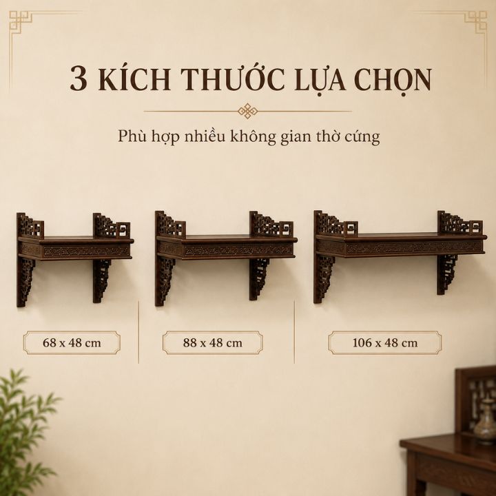 Bàn Thờ Treo Tường HH-B24 Gỗ Muồng Xanh – Gọn Gàng, Trang Nghiêm Cho Không Gian Thờ Việt Bàn Thờ Treo Tường HH-B24 Gỗ Muồng Xanh – Gọn Gàng, Trang Nghiêm Cho Không Gian Thờ Việt - Ảnh 4