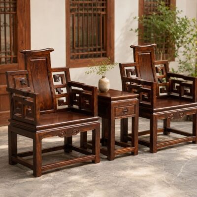 Bộ Ghế Thái Sư HH-A16 – Nét Gỗ Trầm Sang Cho Góc Trà Việt