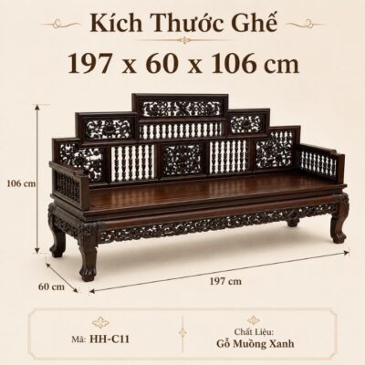 Bộ Trường Kỷ Song Tiện Gỗ Muồng Xanh HH-C11 – Khí Chất Á Đông Trong Không Gian Sống Đẳng Cấp Bộ Trường Kỷ Song Tiện Gỗ Muồng Xanh HH-C11 – Khí Chất Á Đông Trong Không Gian Sống Đẳng Cấp