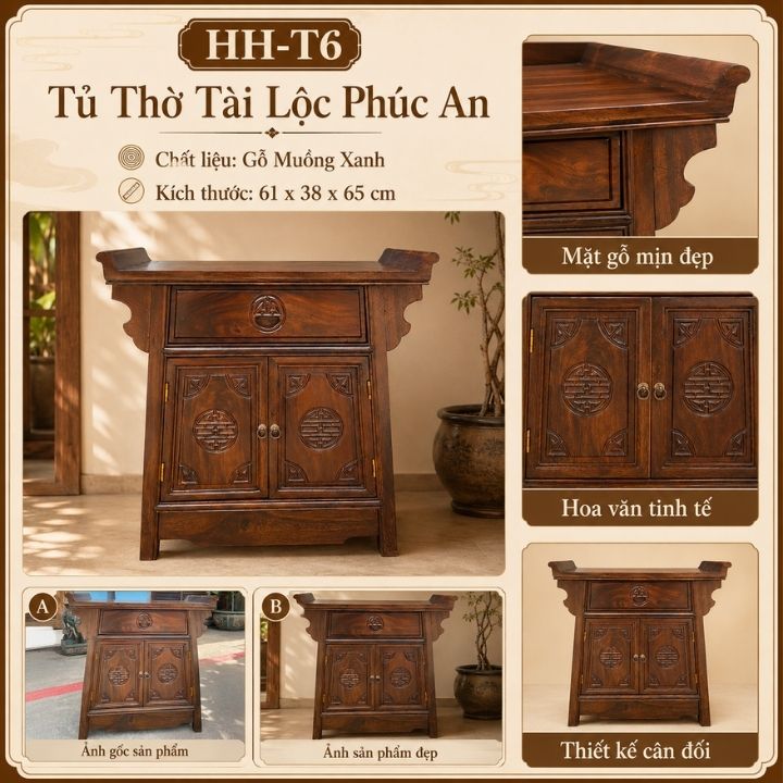 Tủ Thờ Tài Lộc Phúc An Gỗ Muồng Xanh HH-T6 – Gọn Đẹp, Trang Nghiêm Cho Góc Thờ Tài Lộc Tủ Thờ Tài Lộc Phúc An Gỗ Muồng Xanh HH-T6 – Gọn Đẹp, Trang Nghiêm Cho Góc Thờ Tài Lộc - Ảnh 5