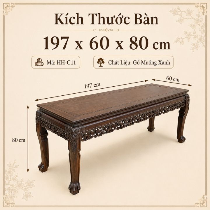 Bộ Trường Kỷ Song Tiện Gỗ Muồng Xanh HH-C11 – Khí Chất Á Đông Trong Không Gian Sống Đẳng Cấp Bộ Trường Kỷ Song Tiện Gỗ Muồng Xanh HH-C11 – Khí Chất Á Đông Trong Không Gian Sống Đẳng Cấp - Ảnh 4