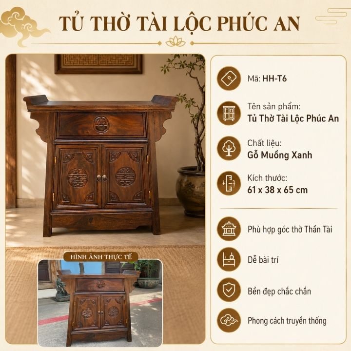 Tủ Thờ Tài Lộc Phúc An Gỗ Muồng Xanh HH-T6 – Gọn Đẹp, Trang Nghiêm Cho Góc Thờ Tài Lộc Tủ Thờ Tài Lộc Phúc An Gỗ Muồng Xanh HH-T6 – Gọn Đẹp, Trang Nghiêm Cho Góc Thờ Tài Lộc - Ảnh 4