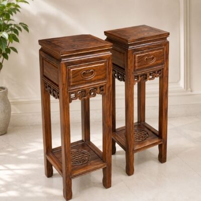 Ghế Đôn Gỗ Muồng Xanh HH-D5 Dáng Cao Sang Trọng