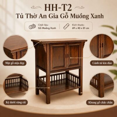 Tủ Thờ An Gia Gỗ Muồng Xanh HH-T2 – Thiết Kế Gọn Gàng Cho Không Gian Thờ Cúng Trang Nghiêm Tủ Thờ An Gia Gỗ Muồng Xanh HH-T2 – Thiết Kế Gọn Gàng Cho Không Gian Thờ Cúng Trang Nghiêm